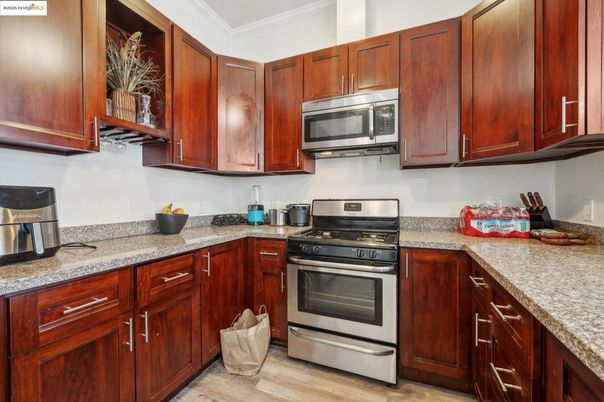 Interior, Kitchen, Stainless Steel Appliances, Wood Texture Flooring