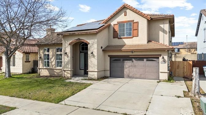 Attached, Exterior, Facade, Solar Panels, Mediterranean