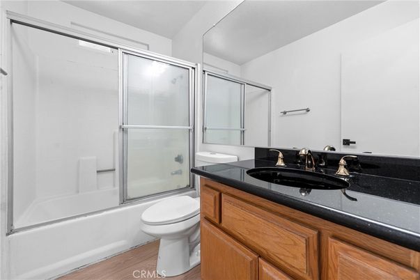 Bathroom, Glass Shower, Interior, Wood Texture Flooring