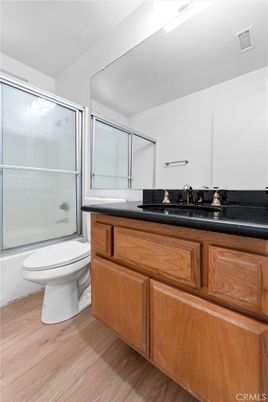 Bathroom, Glass Shower, Interior, Wood Texture Flooring
