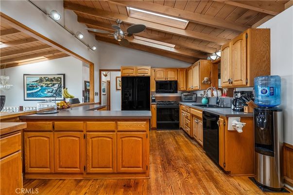 Interior, Kitchen, Stainless Steel Appliances, Wooden Beams, Wooden Ceilings, Wood Texture Flooring