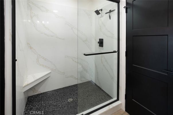Bathroom, Glass Shower, Interior, Marble Walls