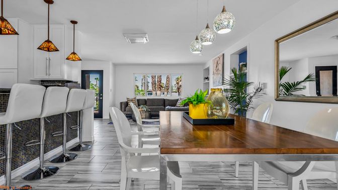 Dining room, Interior, Kitchen, Living room, Pendant Lights