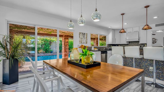 Dining room, Interior, Kitchen, Pendant Lights, Recessed Lighting