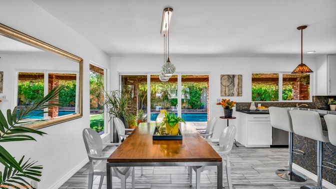 Dining room, Interior, Kitchen, Pendant Lights, Recessed Lighting