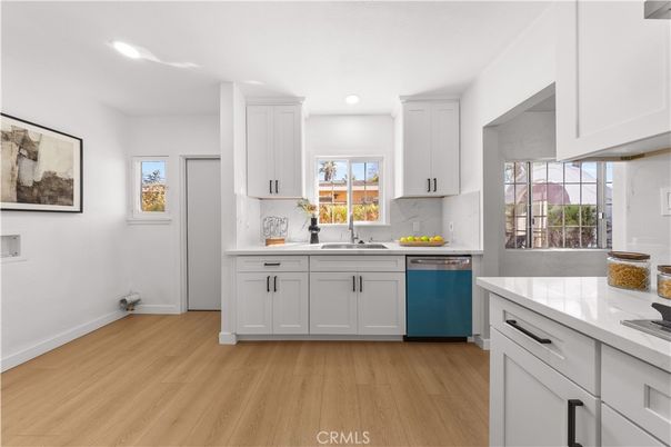 Interior, Kitchen, Recessed Lighting, Wood Texture Flooring