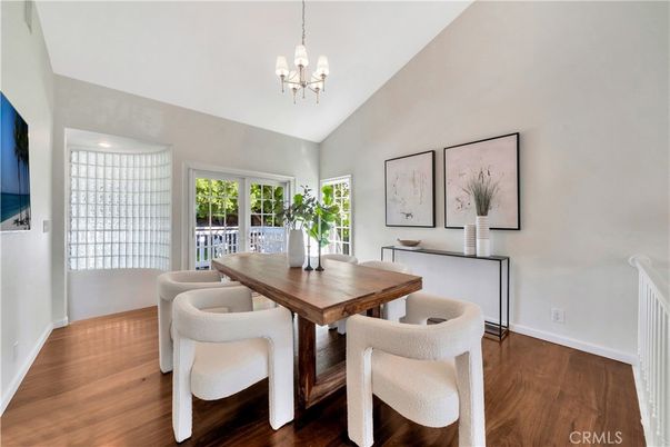 Chandelier, Dining room, Interior, Wood Texture Flooring