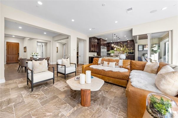 Dining room, Interior, Kitchen, Living room, Pendant Lights, Recessed Lighting, Stainless Steel Appliances