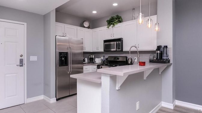Interior, Kitchen, Pendant Lights, Recessed Lighting, Stainless Steel Appliances