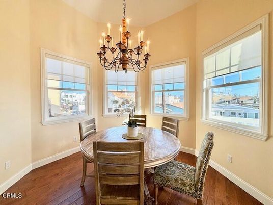 Chandelier, Dining room, Interior, Wood Texture Flooring