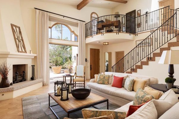 Fireplace, Interior, Living room, Recessed Lighting, Wooden Beams, Wood Texture Flooring