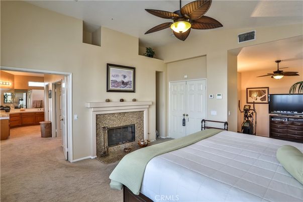 Bedroom, Fireplace, Interior