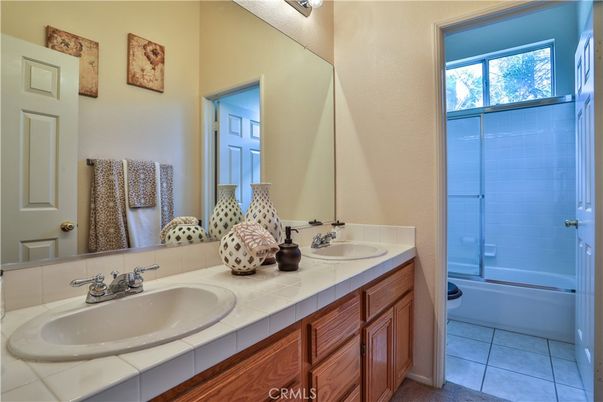 Bathroom, Dual Sink Vanities, Glass Shower, Interior, Tile Countertops