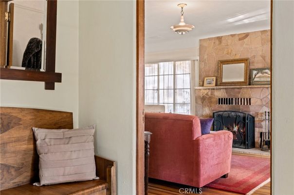 Fireplace, Interior, Pendant Lights, Wood Texture Flooring