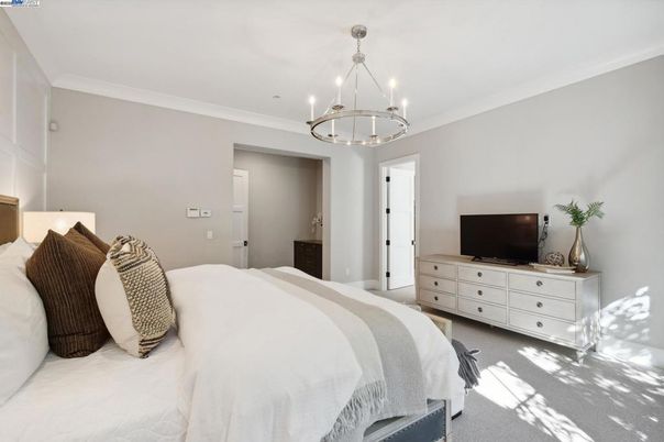 Bedroom, Chandelier, Interior