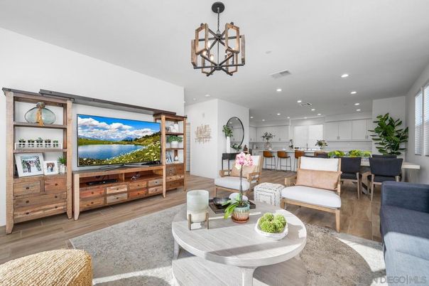 Dining room, Interior, Kitchen, Living room, Pendant Lights, Recessed Lighting, Wood Texture Flooring
