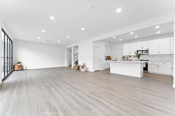 Interior, Kitchen, Recessed Lighting, Wood Texture Flooring