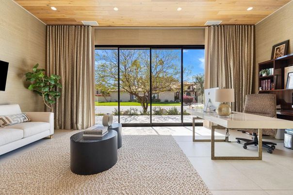 Home Office, Interior, Recessed Lighting, Wooden Ceilings
