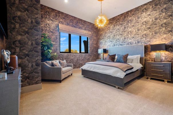 Bedroom, Interior, Pendant Lights, Recessed Lighting