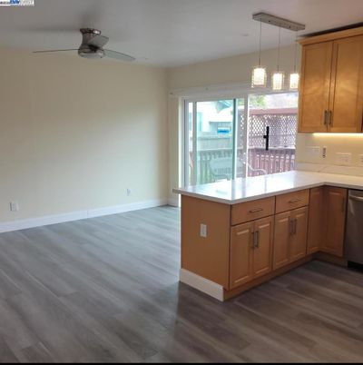 Interior, Kitchen, Pendant Lights, Wood Texture Flooring