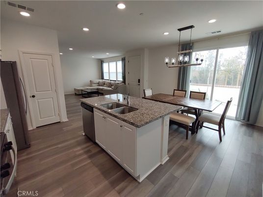 Dining room, Interior, Kitchen, Living room, Pendant Lights, Recessed Lighting, Wood Texture Flooring
