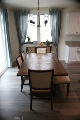 Chandelier, Dining room, Interior, Wood Texture Flooring