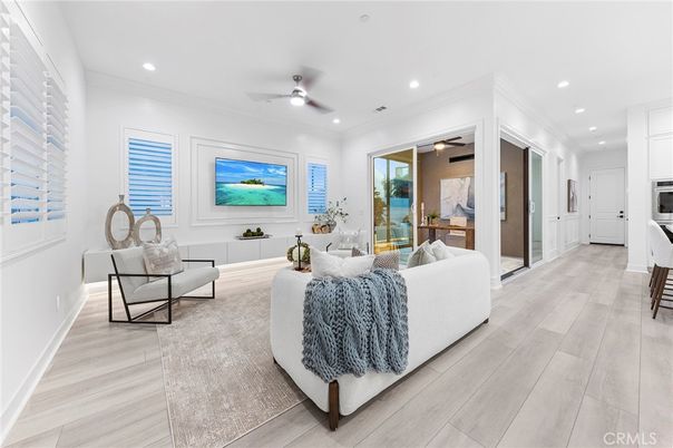 Interior, Kitchen, Living room, Recessed Lighting, Wood Texture Flooring