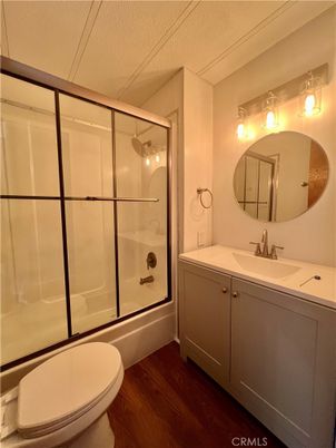 Bathroom, Glass Shower, Interior, Wood Texture Flooring