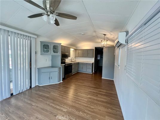 Interior, Kitchen, Pendant Lights, Stainless Steel Appliances, Wood Texture Flooring
