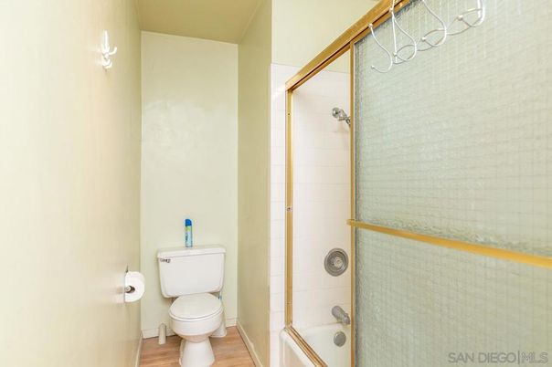 Bathroom, Glass Shower, Interior, Wood Texture Flooring