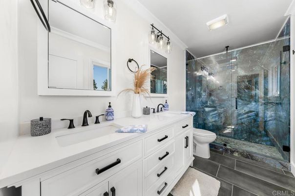Bathroom, Dual Sink Vanities, Glass Shower, Interior