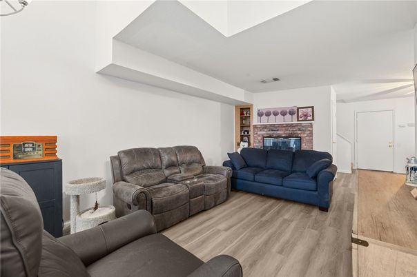 Fireplace, Interior, Living room, Wood Texture Flooring