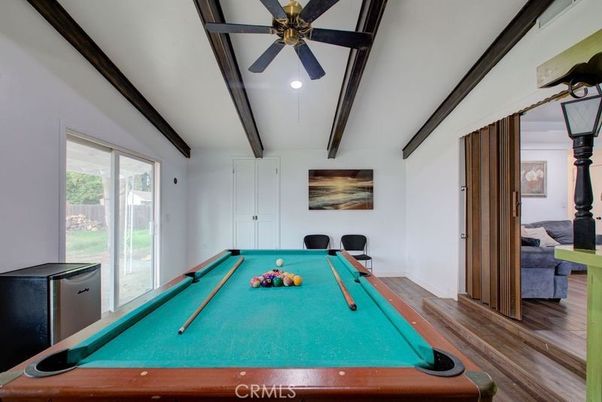 Billiard Table, Game Room, Interior, Wooden Beams, Wood Texture Flooring