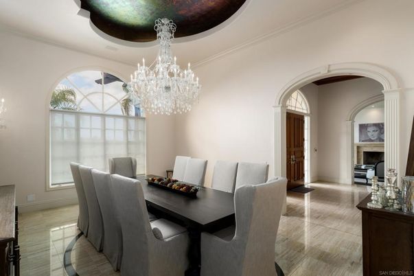 Chandelier, Dining room, Fireplace, Interior, Wood Texture Flooring