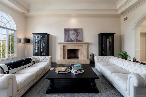 Fireplace, Interior, Living room, Recessed Lighting