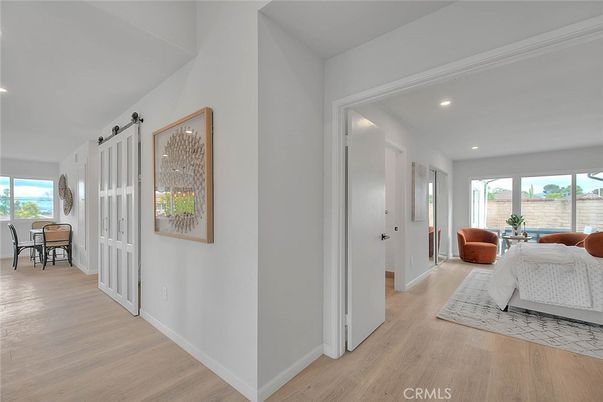 Bedroom, Dining room, Interior, Recessed Lighting, Wood Texture Flooring