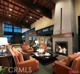 Fireplace, Interior, Living room, Recessed Lighting, Stone Walls, Wooden Beams, Wooden Ceilings