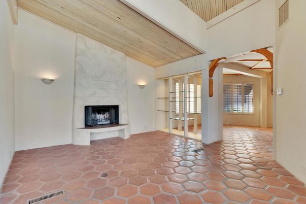 Fireplace, Interior, Wooden Ceilings
