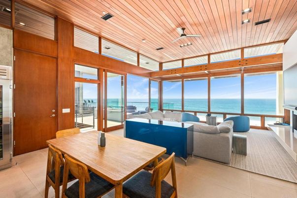 Dining room, Interior, Living room, Recessed Lighting, Water, Wooden Ceilings