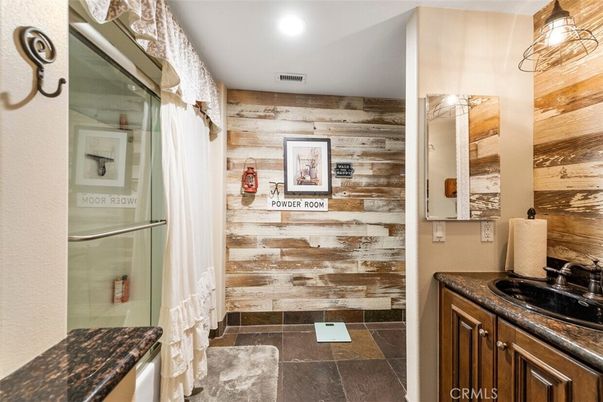 Bathroom, Interior, Recessed Lighting, Wooden Walls