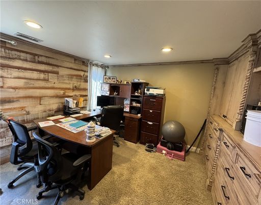 Home Office, Interior, Recessed Lighting, Wooden Walls