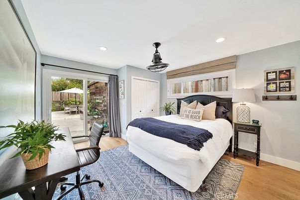 Bedroom, Home Office, Interior, Recessed Lighting, Wood Texture Flooring