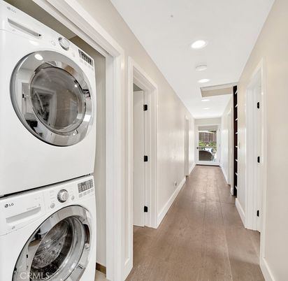 Interior, Recessed Lighting, Utility Closets, Washer, Wood Texture Flooring