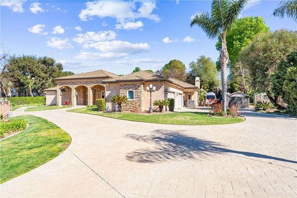 Backyard, Exterior, Facade, Brick Facade, Mediterranean