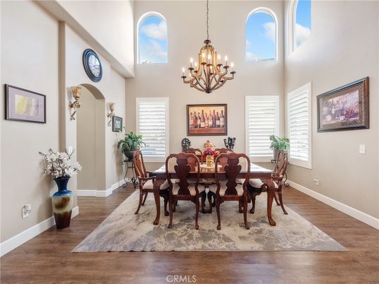 Chandelier, Dining room, Interior, Wood Texture Flooring