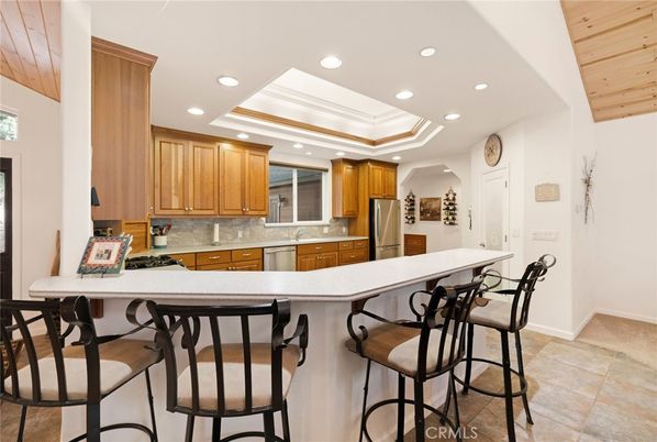 Interior, Kitchen, Recessed Lighting, Stainless Steel Appliances, Wooden Ceilings