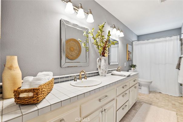 Bathroom, Dual Sink Vanities, Interior, Tile Countertops