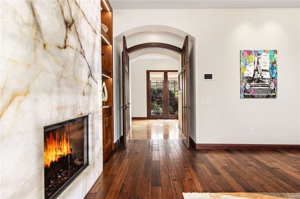 Fireplace, Interior, Wood Texture Flooring