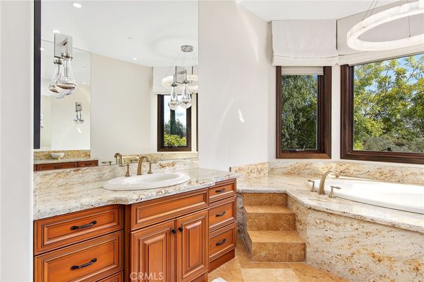 Bathroom, Dual Sink Vanities, Interior, Pendant Lights, Recessed Lighting