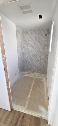 Interior, Marble Walls, Wood Texture Flooring